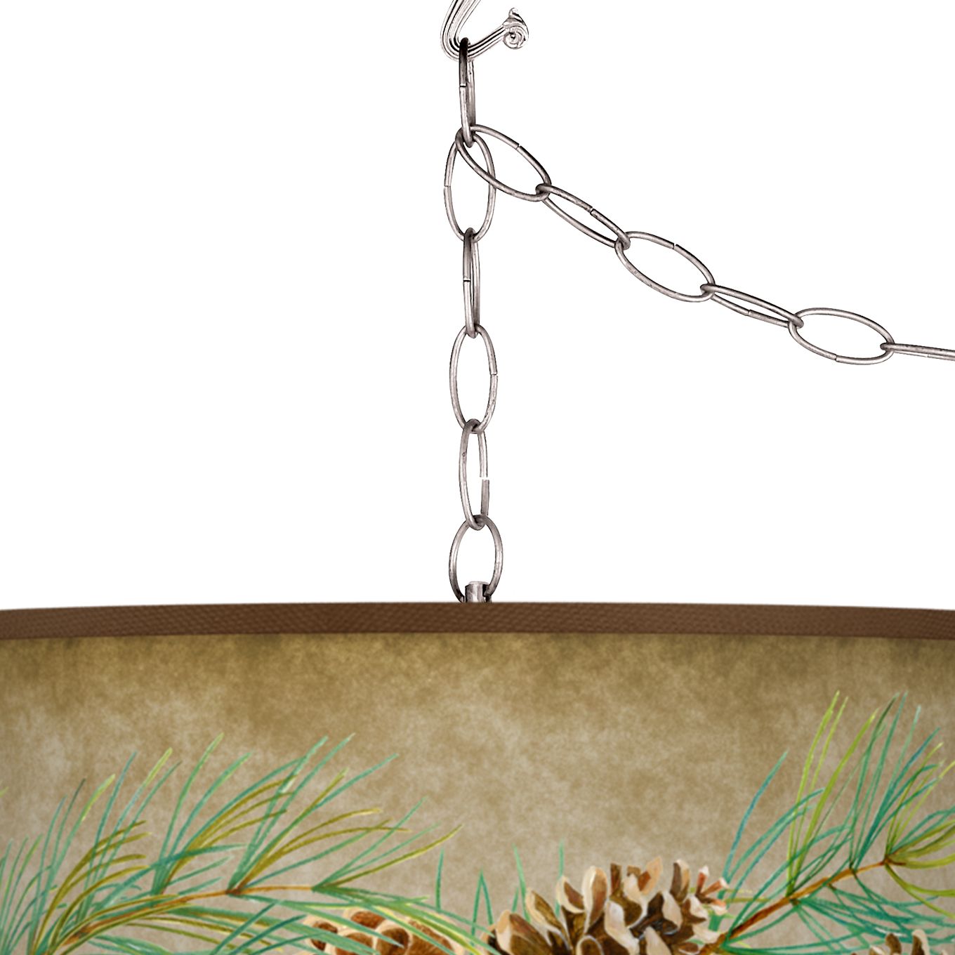 Image 2 Giclee Glow 13 1/2" Pine Cone Branch Shade Plug-In Swag Pendant more views