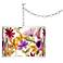 Giclee Glow 13 1/2" Wide Bountiful Blooms Pattern Plug-In Swag Pendant