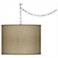 Giclee Glow 13 1/2" Wide Burlap Print Plug-In Swag Pendant