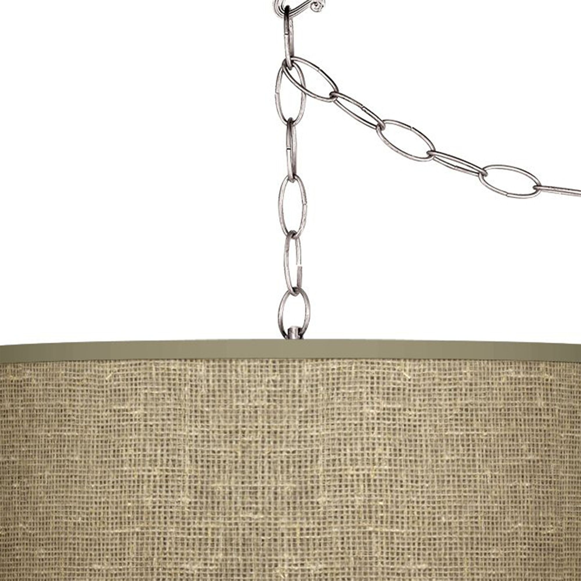 Image 2 Giclee Glow 13 1/2" Wide Burlap Print Plug-In Swag Pendant more views