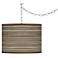 Giclee Glow 13 1/2" Wide Cedar Zebrawood Shade Plug-In Swag Pendant