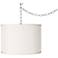 Giclee Glow 13 1/2" Wide Cream Faux Silk Shade Swag Plug-In Chandelier