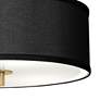 Giclee Glow 14" Wide Black Faux Silk Shade and Gold Drum Ceiling Light