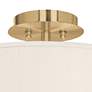 2_Giclee Glow 14" Wide  Cream Faux Silk and Gold Ceiling Light more views