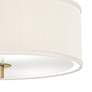 Giclee Glow 14" Wide  Cream Faux Silk and Gold Ceiling Light