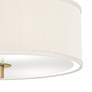 3_Giclee Glow 14" Wide  Cream Faux Silk and Gold Ceiling Light more views
