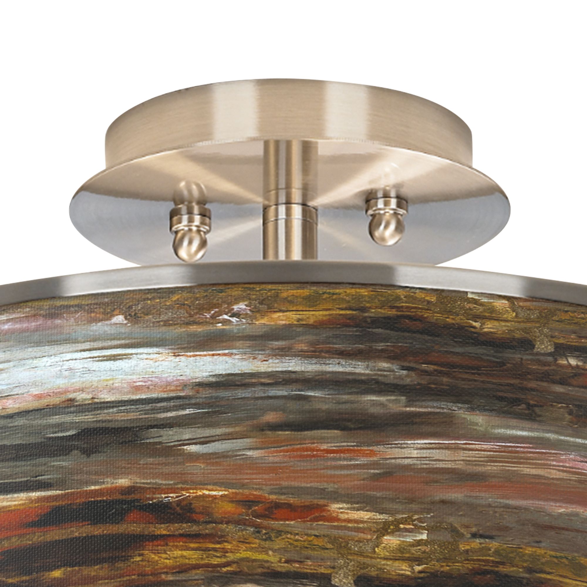 Image 2 Giclee Glow 14" Wide Embracing Change Shade Nickel Ceiling Light more views