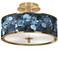 Giclee Glow 14" Wide Gold Frame Blue Seas Shade Ceiling Light