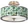 Giclee Glow 14" Wide Misty Morning Green Shade Ceiling Light
