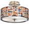 Giclee Glow 14" Wide Retro Cobblestones Shade Modern Ceiling Light