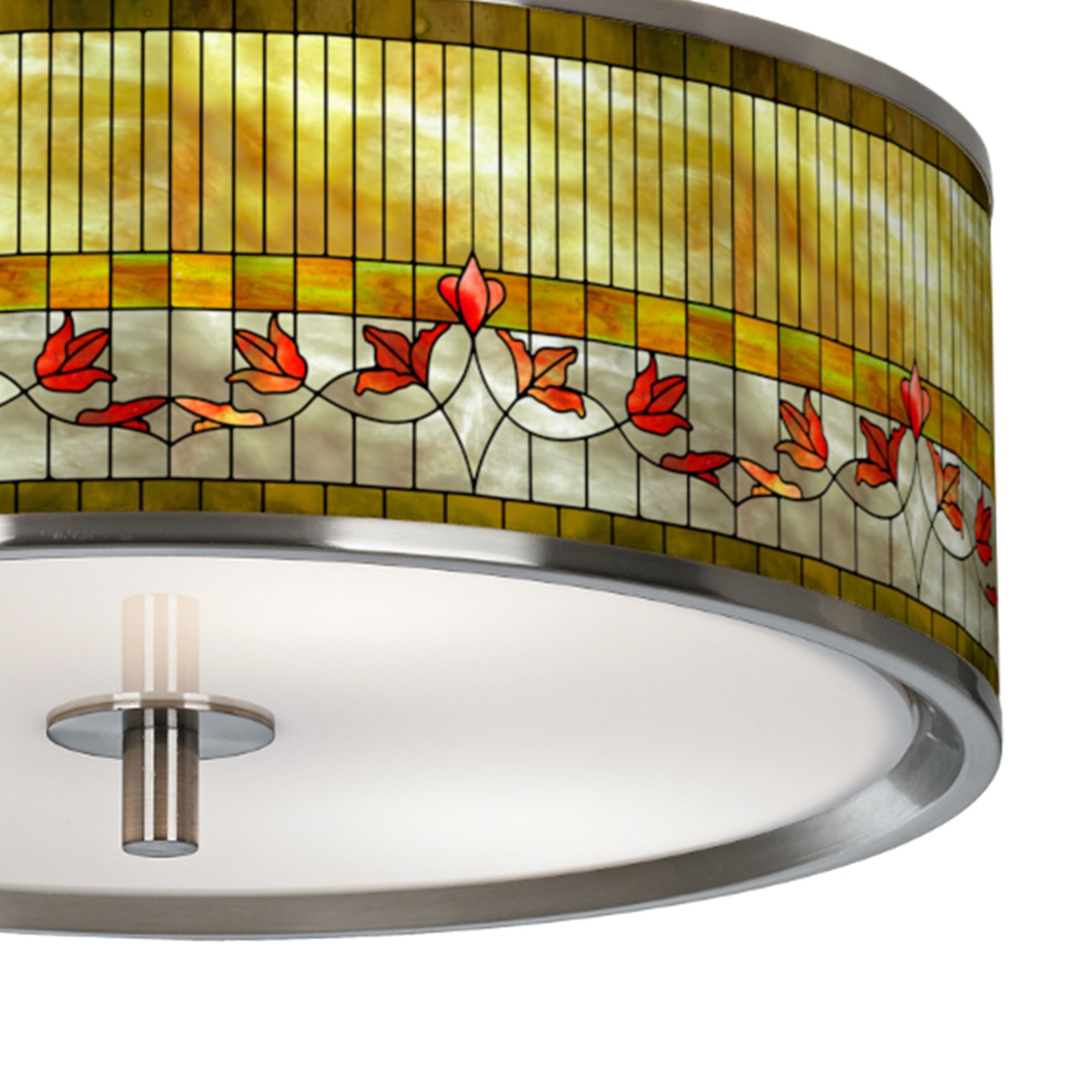 Image 3 Giclee Glow 14" Wide Tiffany-Style Lily Shade Pattern Ceiling Light more views