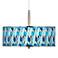 Giclee Glow 16" Wide Blue Mosaic Pattern Shade Pendant Light