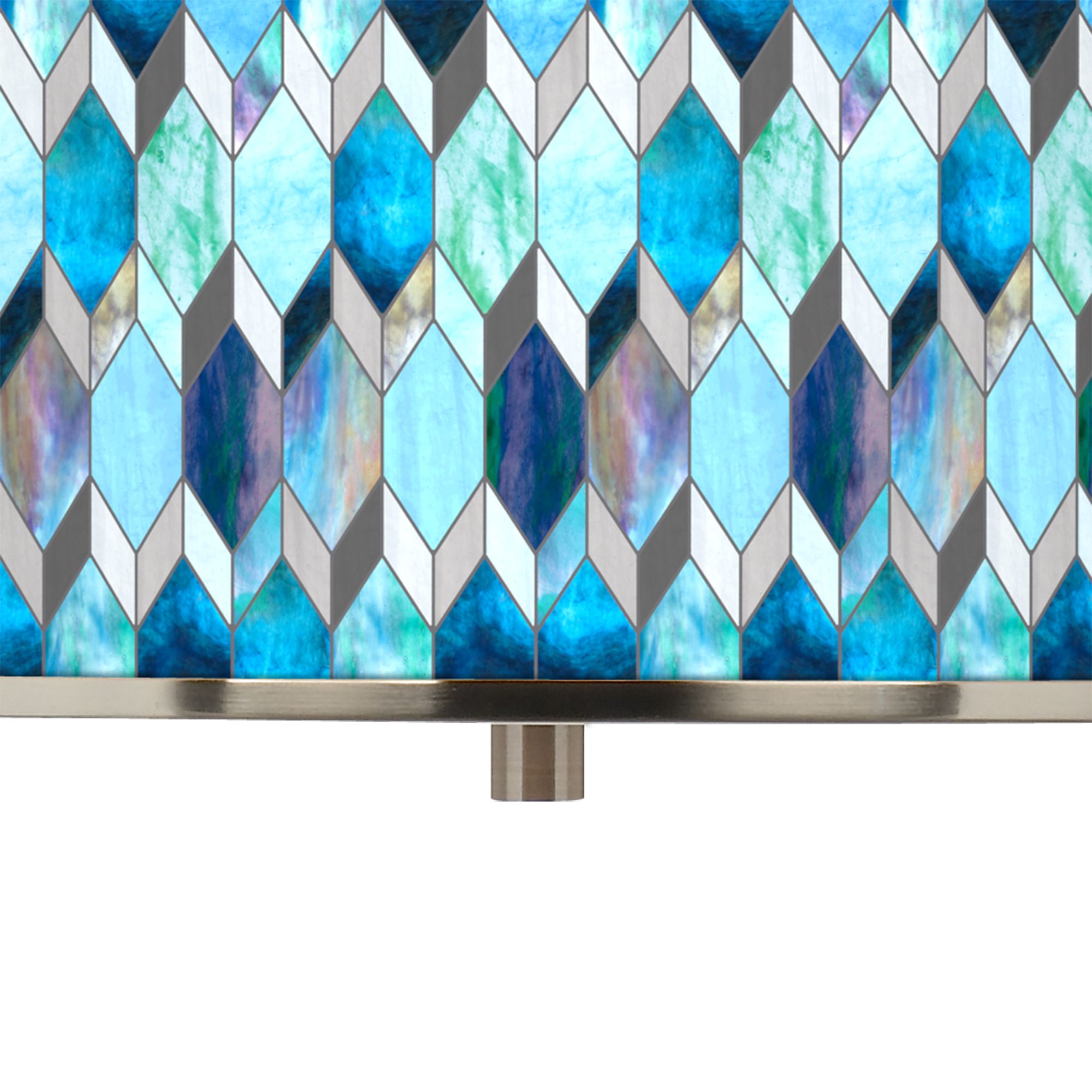 Image 2 Giclee Glow 16" Wide Blue Mosaic Pattern Shade Pendant Light more views