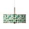 Giclee Glow 16" Wide Green Misty Morning Shade Pendant Light