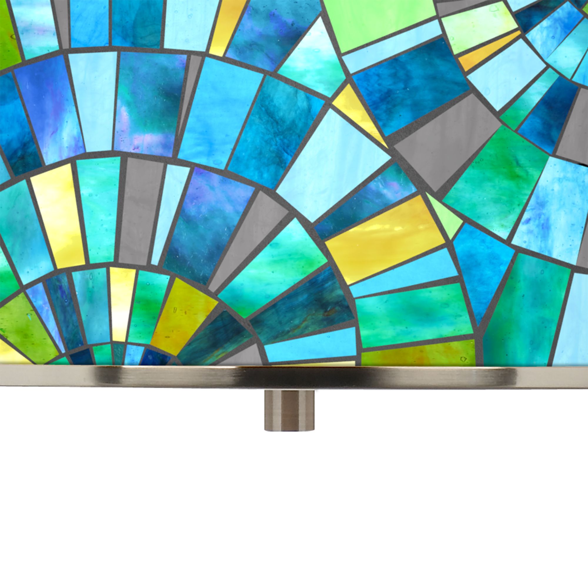 Image 2 Giclee Glow 16" Wide Lagos Mosaic Pattern Shade Drum Pendant Light more views