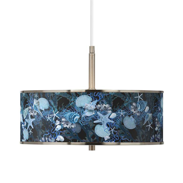 Image 1 Giclee Glow 16" Wide Modern Coastal Blue Seas Shade Pendant Light