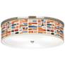 1_Giclee Glow 20 1/4" Wide  Retro Cobblestones Shade Ceiling Light