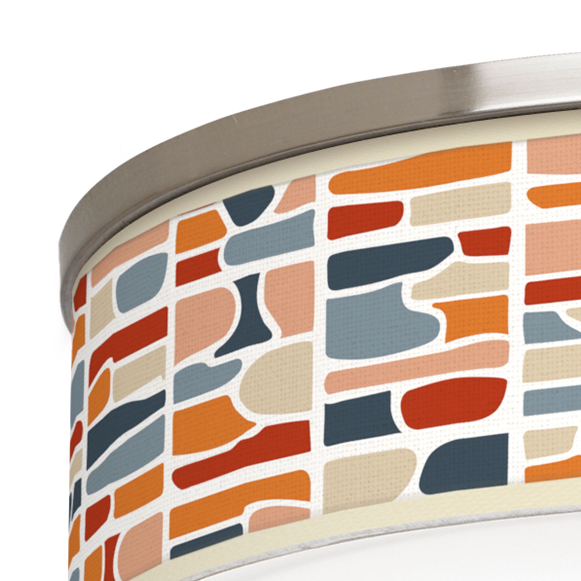 Image 2 Giclee Glow 20 1/4" Wide  Retro Cobblestones Shade Ceiling Light more views