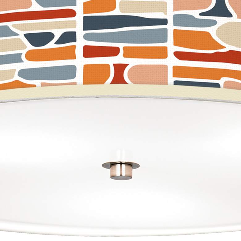 Image 3 Giclee Glow 20 1/4" Wide  Retro Cobblestones Shade Ceiling Light more views