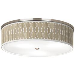 Giclee Glow 20 1/4&quot; Wide Swell Shade and Nickel Modern Ceiling Light