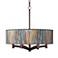 Giclee Glow 20" Striking Bark Shade 6-Light Bronze Pendant Chandelier