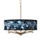 Giclee Glow 20" Wide 6-Light Nickel Pendant Blue Seas Shade Chandelier