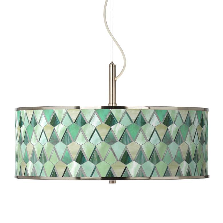 Image 1 Giclee Glow 20" Wide Green Misty Morning Modern Pendant Light