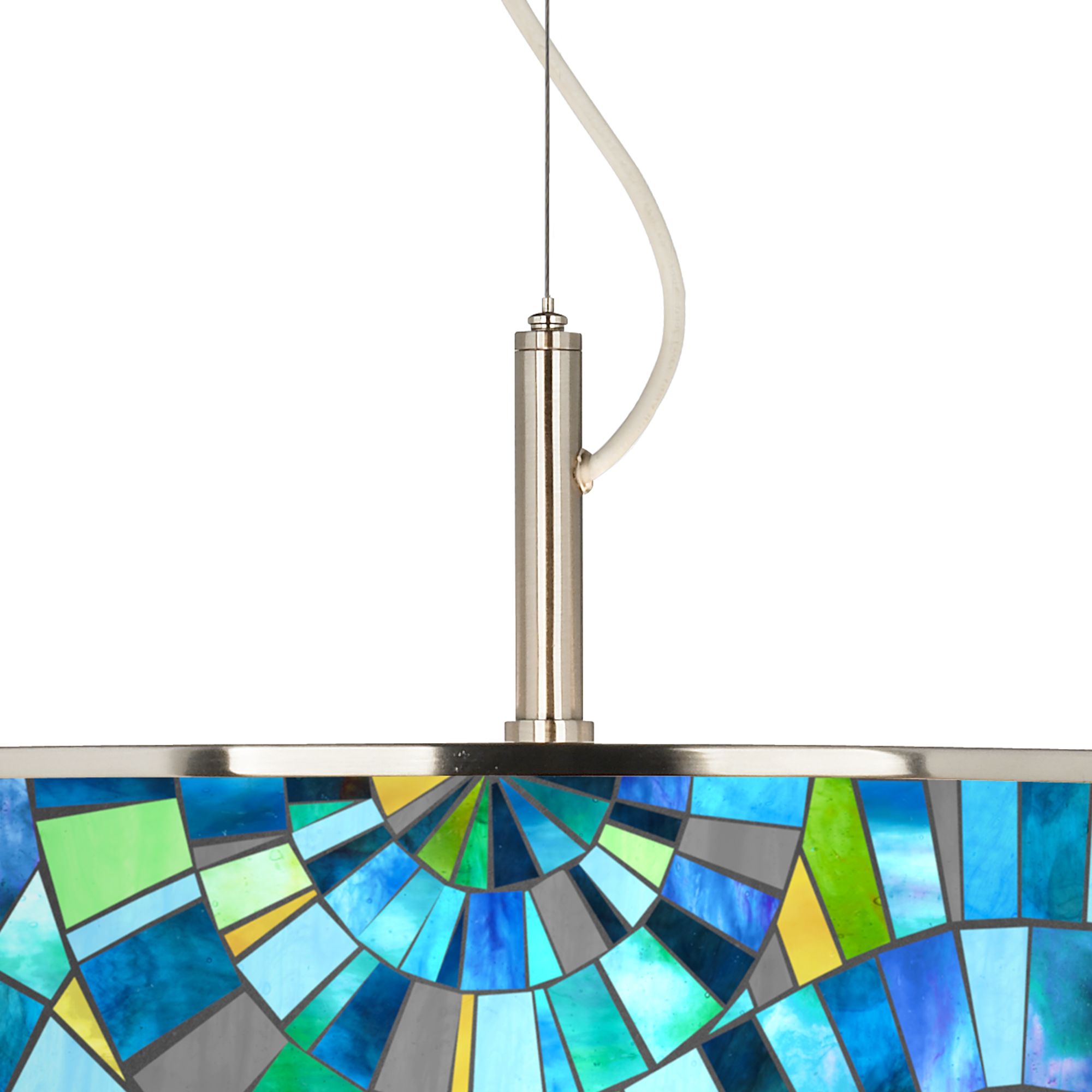 Image 2 Giclee Glow 20" Wide Lagos Mosaic Drum Shade Pendant Light more views
