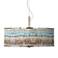 Giclee Glow 20" Wide Marble Jewel Drum Shade Pendant Light