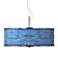 Giclee Glow 20" Wide Oceanside Shade Modern Coastal Blue Pendant Light