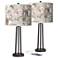 Giclee Glow 25 1/2" Rosy Blossoms Dark Bronze USB Table Lamps Set of 2