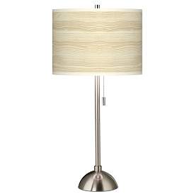Image2 of Giclee Glow 28" High Birch Blonde Shade Brushed Nickel Table Lamp