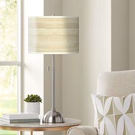 Image1 of Giclee Glow 28" High Birch Blonde Shade Brushed Nickel Table Lamp