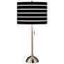 Giclee Glow 28" High Bold Black Stripe Brushed Nickel Table Lamp