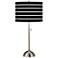 Giclee Glow 28" High Bold Black Stripe Brushed Nickel Table Lamp