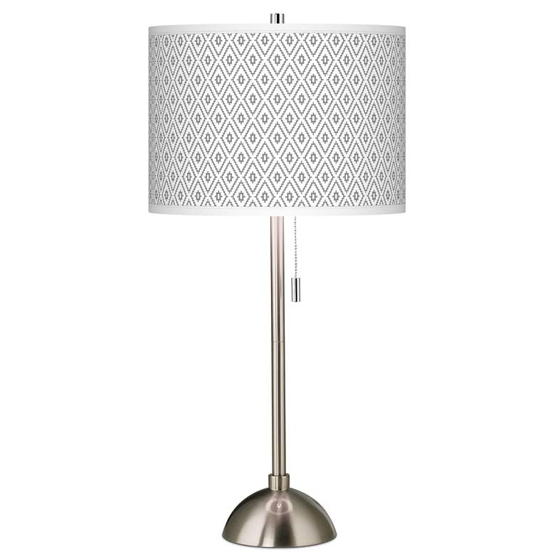Image 2 Giclee Glow 28" High Diamonds Shade with Brushed Nickel Table Lamp