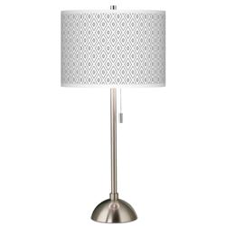 Giclee Glow 28&quot; High Diamonds Shade with Brushed Nickel Table Lamp