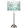 Giclee Glow 28" High Golden Aqua Mosaic Shade Nickel Table Lamp