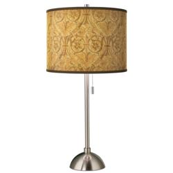 Giclee Glow 28&quot; High Golden Versailles Brushed Nickel Table Lamp
