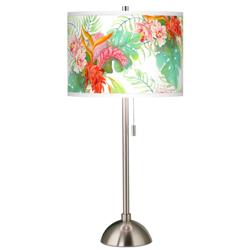 Giclee Glow 28" High Island Floral Brushed Nickel Table Lamp