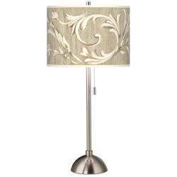 Giclee Glow 28&quot; High Laurel Court Shade Brushed Nickel Table Lamp