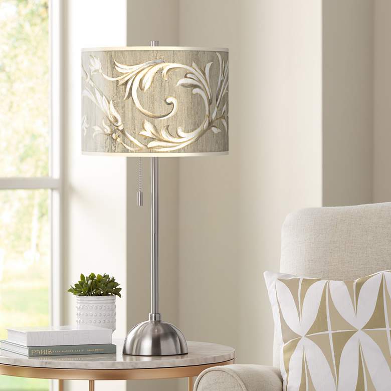 Image 1 Giclee Glow 28" High Laurel Court Shade Brushed Nickel Table Lamp