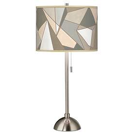 Image2 of Giclee Glow 28" High Modern Mosaic-I Shade Brushed Nickel Table Lamp