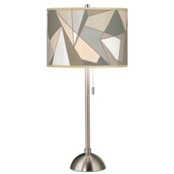 Giclee Glow 28&quot; High Modern Mosaic-I Shade Brushed Nickel Table Lamp