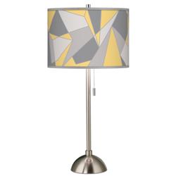 Giclee Glow 28&quot; High Modern Mosaic-II Shade Brushed Nickel Table Lamp