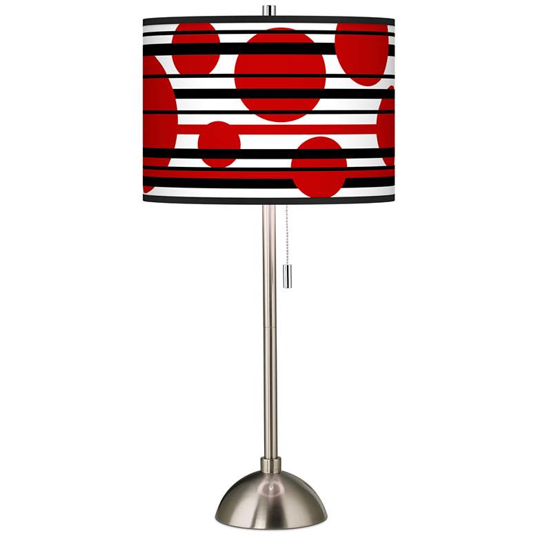 Image 2 Giclee Glow 28" High Red Balls Brushed Nickel Table Lamp