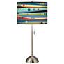 Giclee Glow 28" High Retro Dots and Waves Brushed Nickel Table Lamp