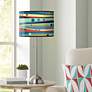 Thumbnail1 of Giclee Glow 28" High Retro Dots and Waves Brushed Nickel Table Lamp