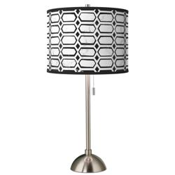 Giclee Glow 28" High Rhombi Shade Brushed Nickel Table Lamp
