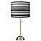 Giclee Glow 28" High Stripes Noir Brushed Nickel Table Lamp